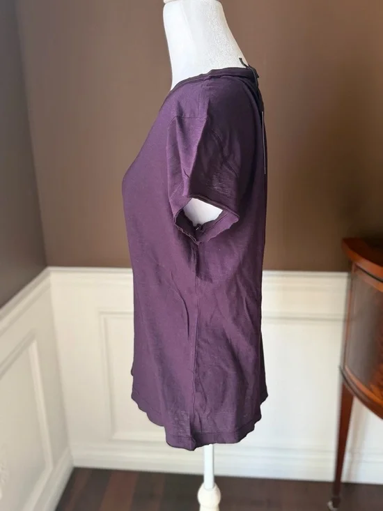 Michael Stars Trudy Crew Tee Supima Cotton Slub Color Gypsy (Eggplant) Small NWT - Picture 2 of 11